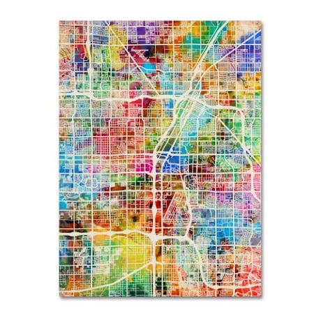 Michael Tompsett 'Las Vegas City Street Map' Canvas Art,18x24